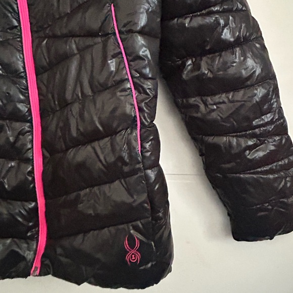 SPYDER Girls size large (12) puffer jacket - longer style - Picture 4 of 8